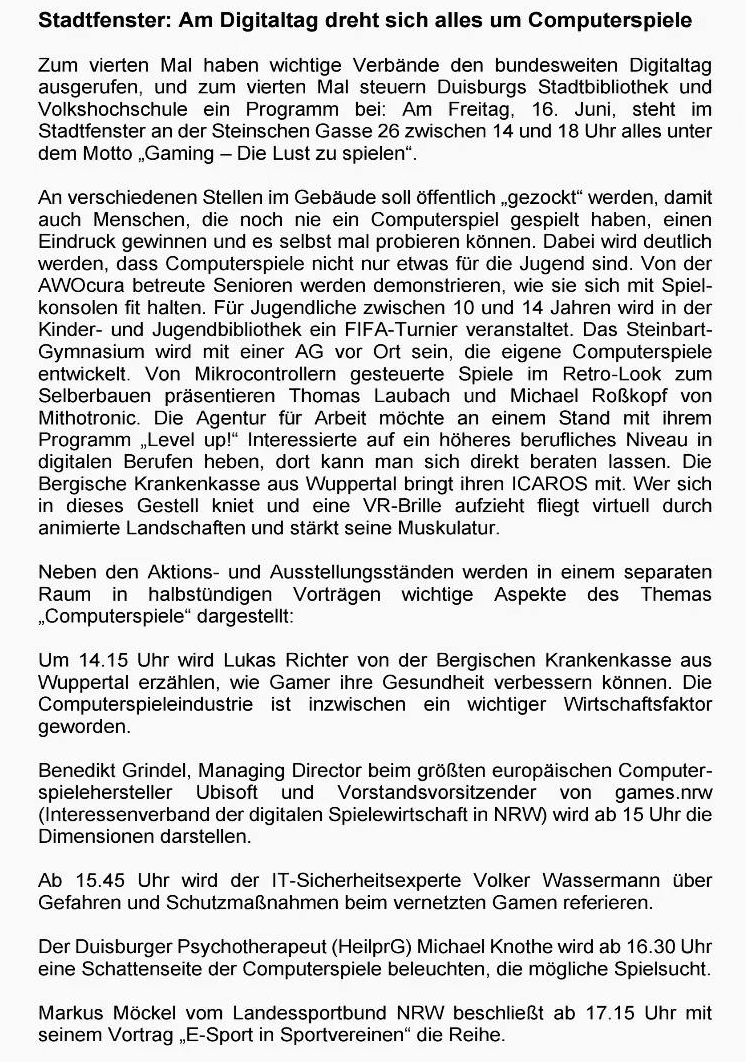 Digital Tag - Duisburg